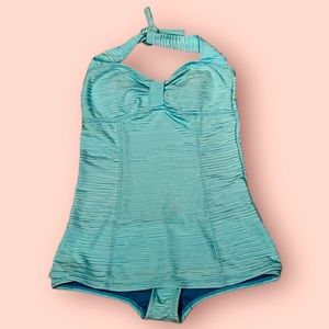 Popina Grace Kelly Teal One Piece Swimsuit